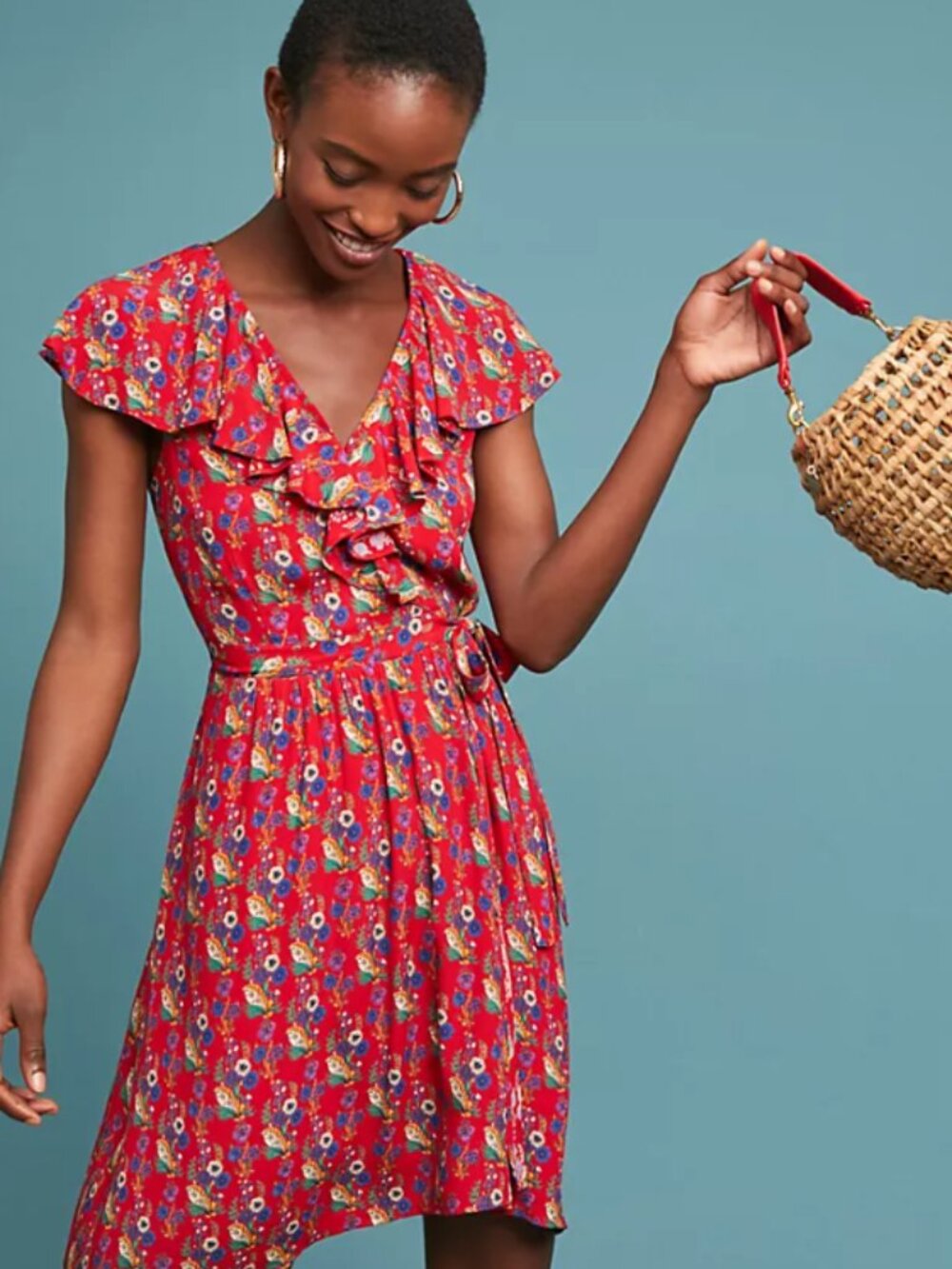 Maeve Anthropologie Rosalia Wrap Dress Floral Flowy Cottagecore Plus Size 16